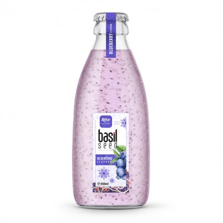 Basil seed blueberry 250ml glass bottle