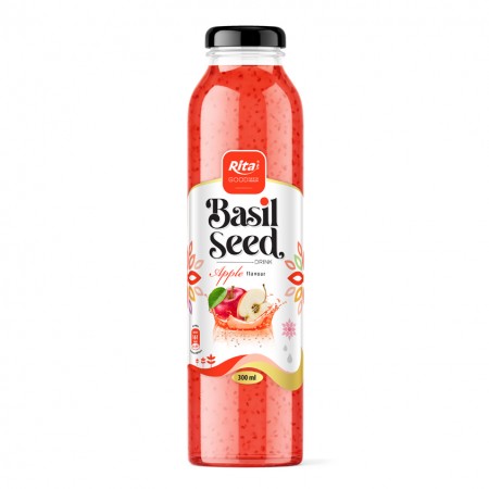 Basil seed drink 300ml glass apple