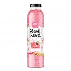 Basil seed drink 300ml glass peach