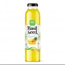 Basil seed drink 300ml glass pineapple