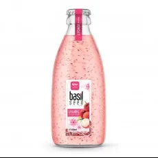 Basil seed lychee 250ml glass bottle