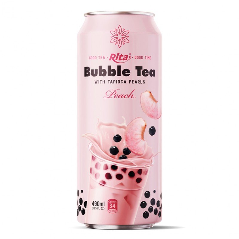 Bubble Tea 490ml can Peach