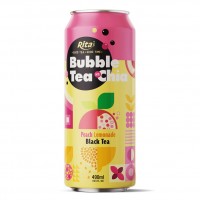 Bubble Tea With Chia Seed Peach Lemonade Flavor 490ml Can