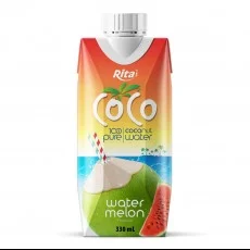 COCO 100 pure coconut water with melon flavour 330ml Paper box