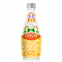 290ml Glass Bottle Coconut Water With Pulp And Orange Flavor