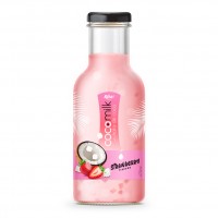 Coconut Milk With Strawberry Flavor 470ml Glass Bottle