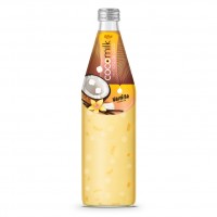 Coconut Milk With Nata De Coco And Vanilla Flavor 485ml Glass Bottle 