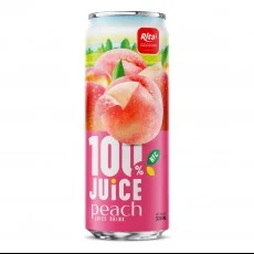JUICE peach juice drink 320ml sleek can 1