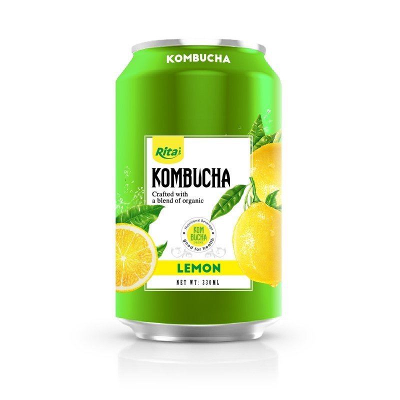Lemon kombucha 330ml can