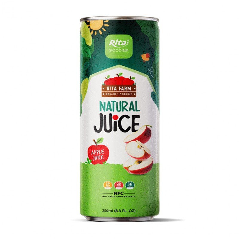Natural Juice Apple 250ml Can
