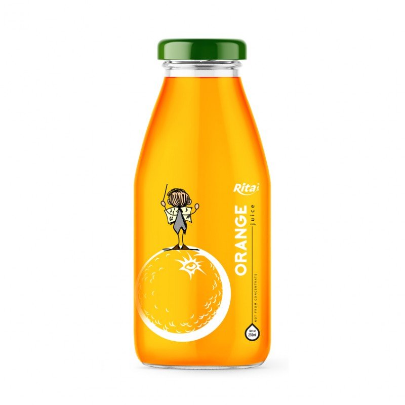 Orange 250ml Glass Bottle