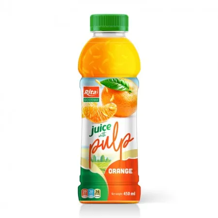 Orange Juice With Pulp 450ml Pet Bottle Beverage Manufacturer