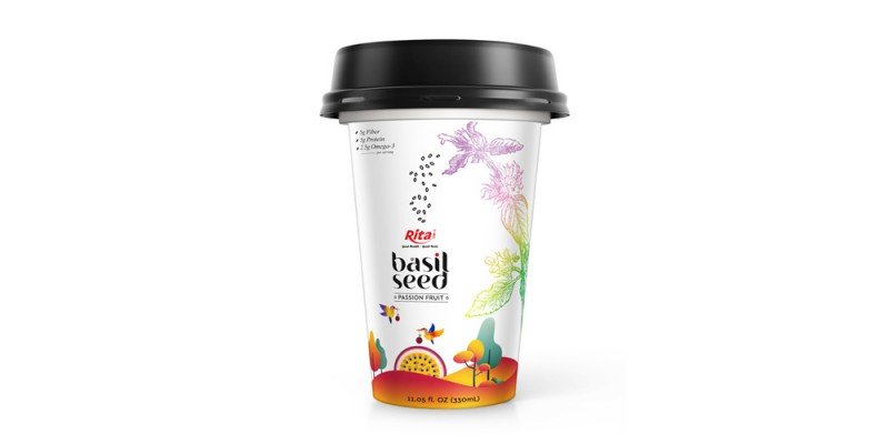 PP Cup 330ml Basil Seed With Passion Fruit