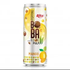 Popping Boba drink with Aloe vera Pulp and mango 320ml