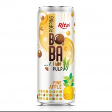 Popping Boba drink with Aloe vera Pulp and pineapple 320ml