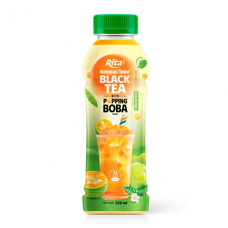 Rita Popping Boba Black Tea with Kumquat Flavor 1