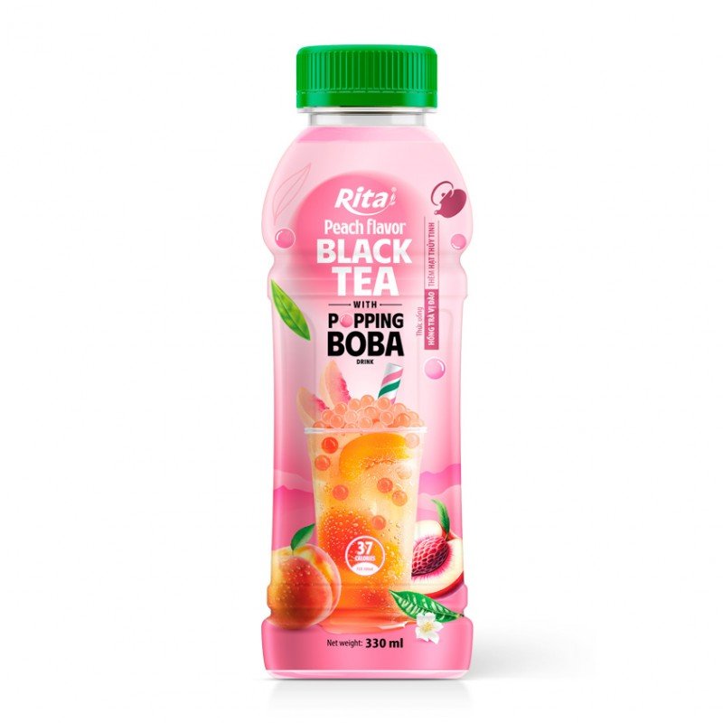 Rita Popping Boba Black Tea with Peach Flavor 1