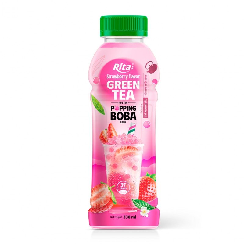 Rita Popping Boba Black Tea with Strawberry Flavor 1
