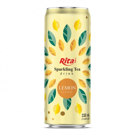 Sparkling Tea drink lemon flavor non alcoholic 330ml sleek can