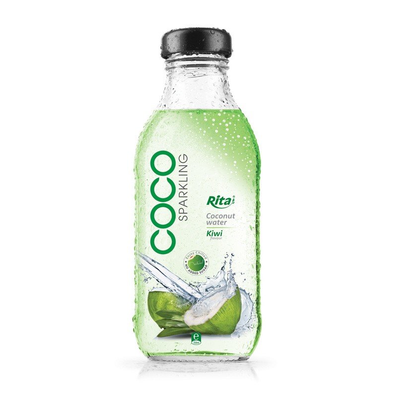 Sparkling coconut water with kiwi 350ml glass bottle