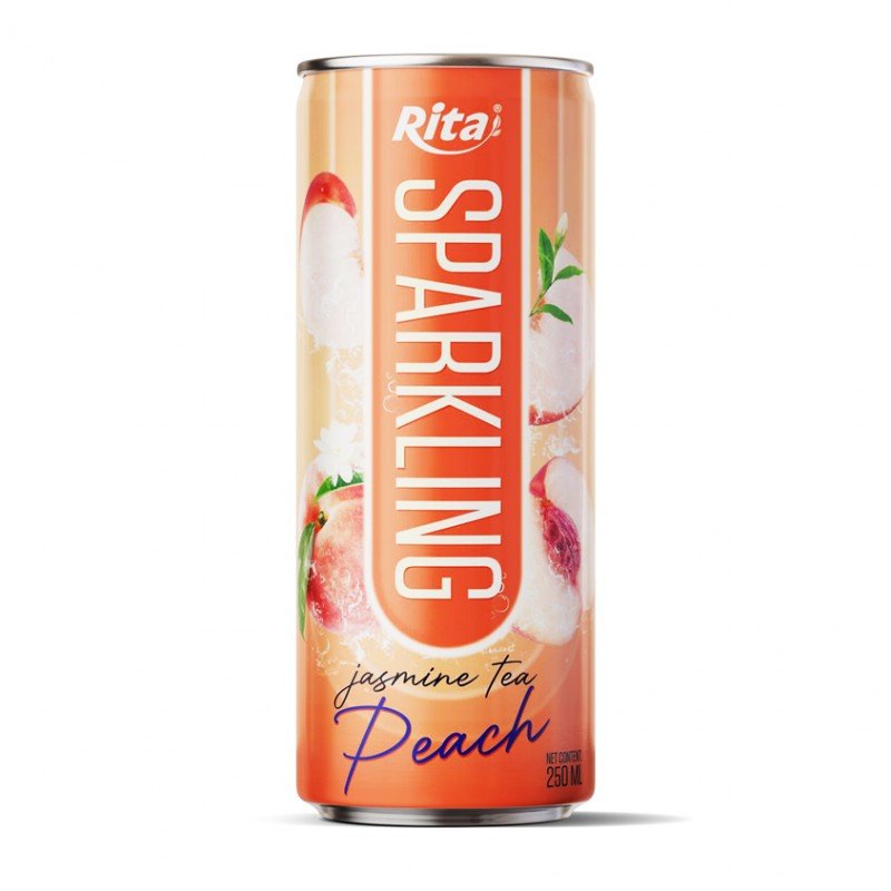 Sparkling drink fruit peach and jasmine tea 250ml cans