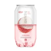 OEM Sparkling Water Lychee Flavor 350ml Alu Can  