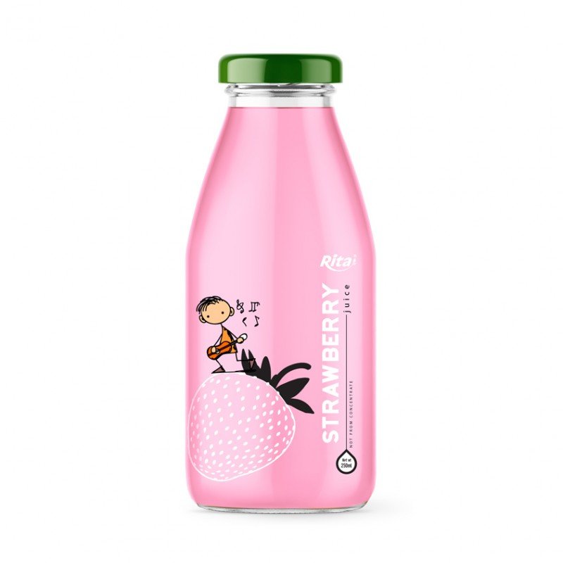 Strawberry 250ml Glass Bottle