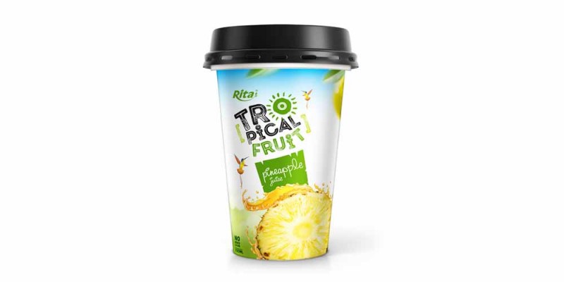 Tropical fruit  pineapple juice PP cup 330ml