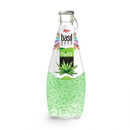 Basil Seed Drink With Aloe Vera 290ml Glass Bottle Beverage