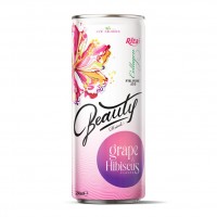 Supplier Beauty Collagen Drink With Grape And Hibiscus 250ml Can