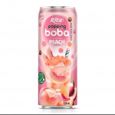 best popping boba with peach flavor canned drink