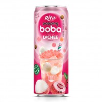 Wholesale Best Popping Boba With Lychee Flavor Canned Drink flavor Product Wholesaler Free Sample Private Label