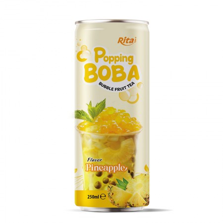 popping Boba bubble pineapple TEA drink  250ML cans