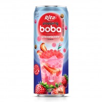 Vietnam's Supplier Best Popping Boba With Strawberry Flavor Canned Drink Newly Designed Free Sample Private Label